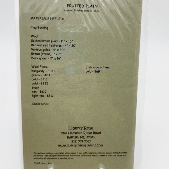 Liberty Rose Above the Fruited Plain Home Decor Applique Wall Hanging Apple Pear - Picture 3 of 3